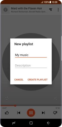 Key in a name for the playlist and press CREATE PLAYLIST.