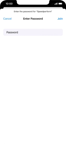 Key in the password for the Wi-Fi network and press Join.