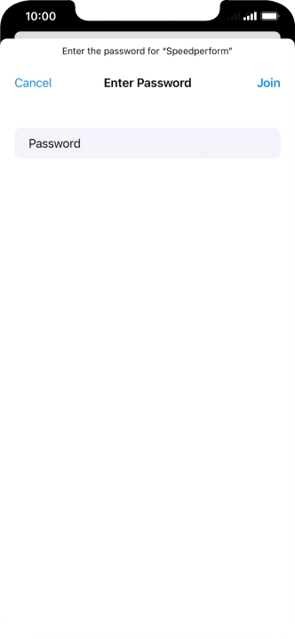 Key in the password for the Wi-Fi network and press Join.