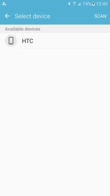 Press the required Bluetooth device and wait while the file is transferred.