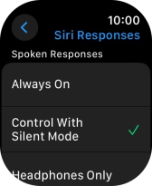 Press the required setting.