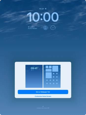 To use the same colour theme on the home screen, press Set as Wallpaper Pair.