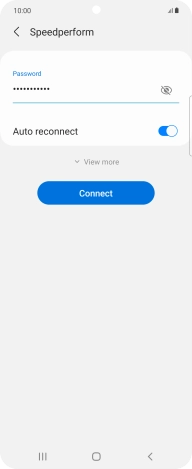 Key in the password for the Wi-Fi network and press Connect.