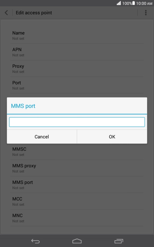 Key in 8080 and press OK.