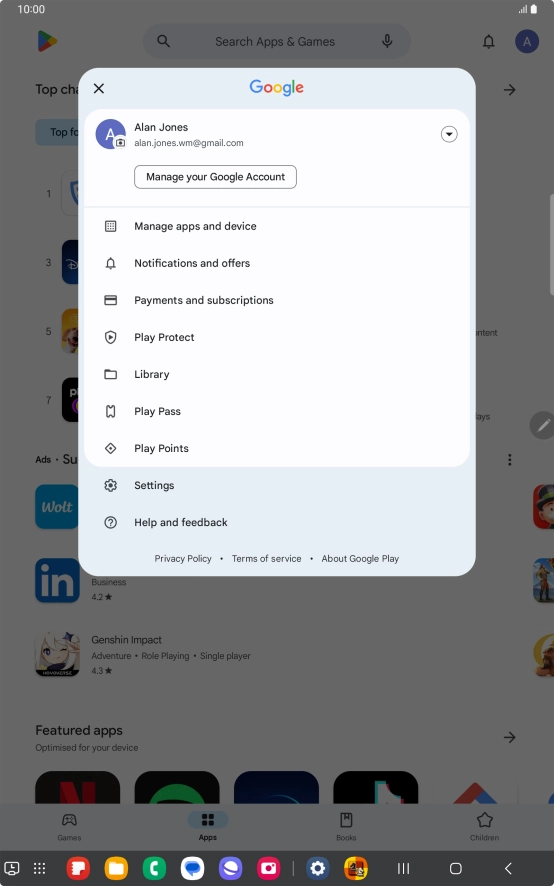 Press Manage apps and device.