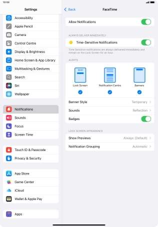 Press the indicator next to 