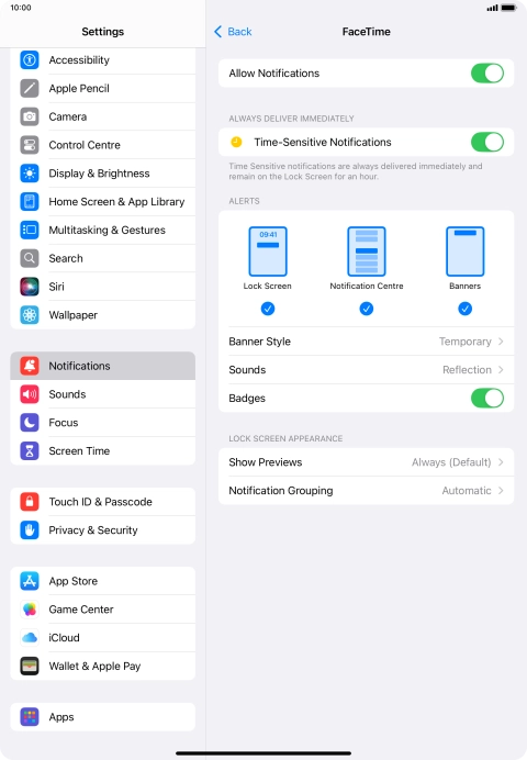 Press the indicator next to 