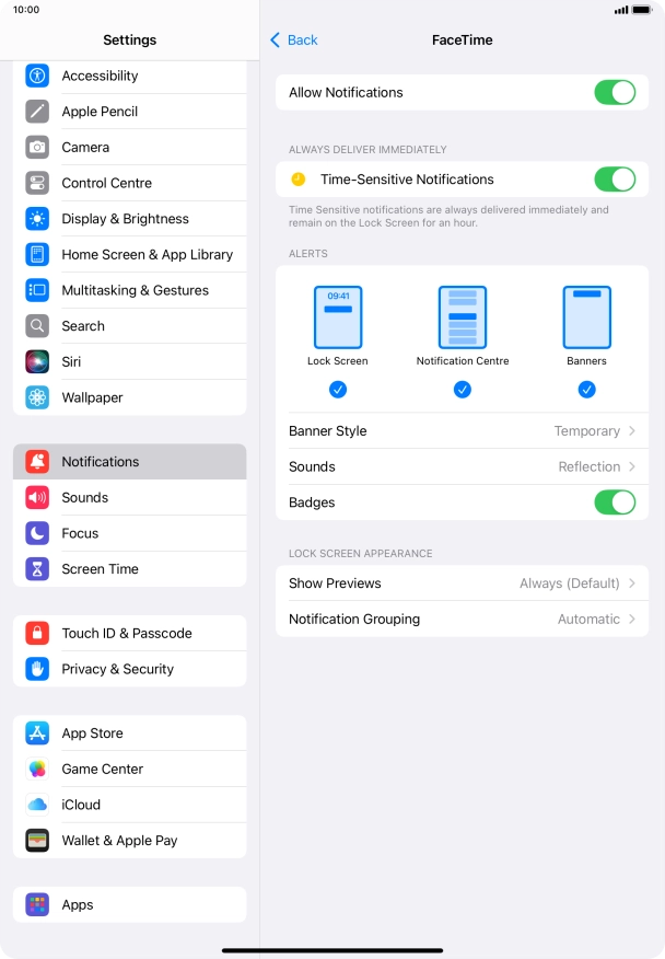 Press the indicator next to 