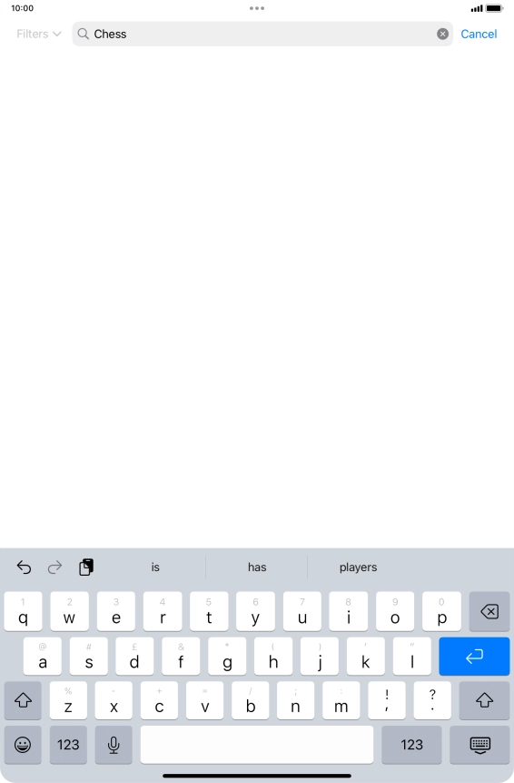 Key in the name or subject of the required app and press enter.