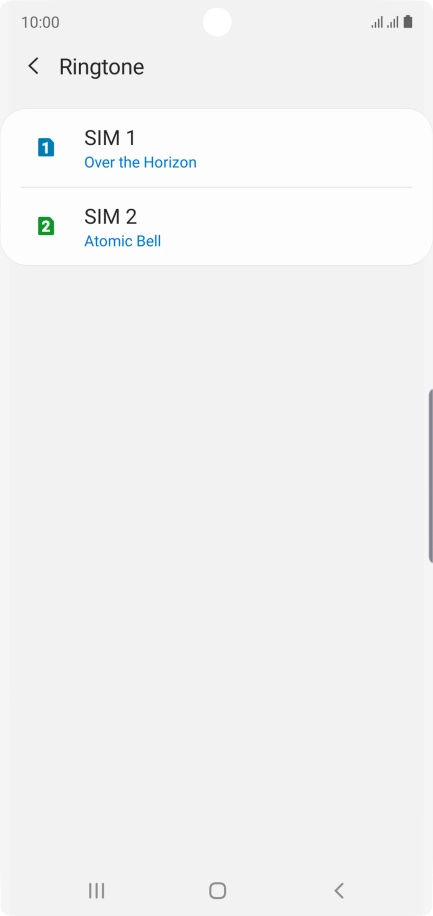 Press the name of the SIM.