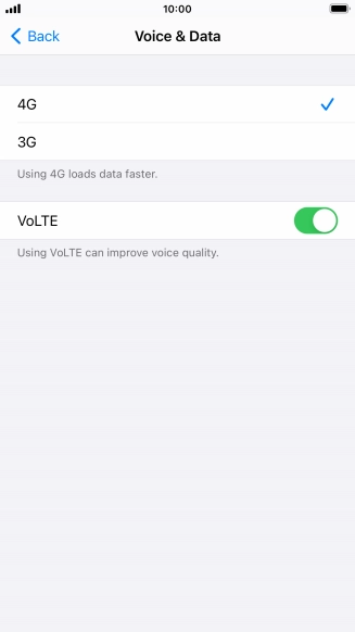 Press the required network mode.