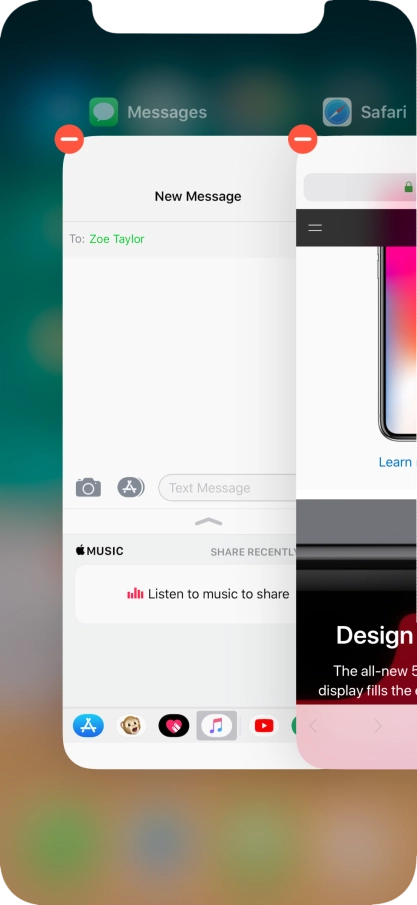 Press the end icon next to the required application to end it.