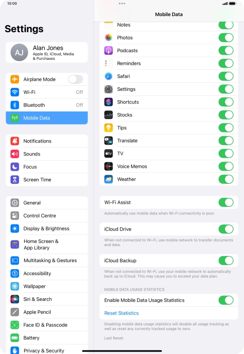 Press the indicator next to 