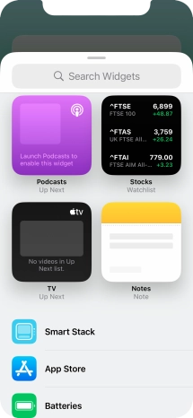 Press the required widget.