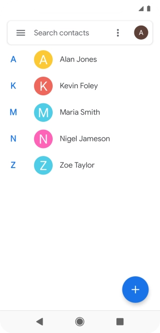 Press the required contact.