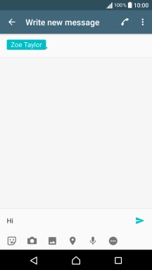 Press the send icon when you've finished your text message.