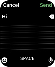 Press the microphone icon and record the message.