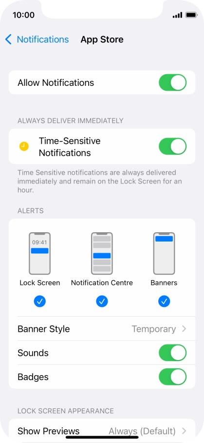 Press the indicator next to 