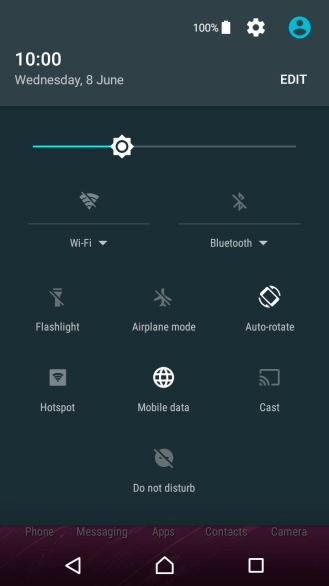 Press Airplane mode to turn the function on or off.