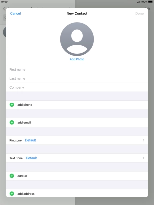 Press First name and key in the first name.