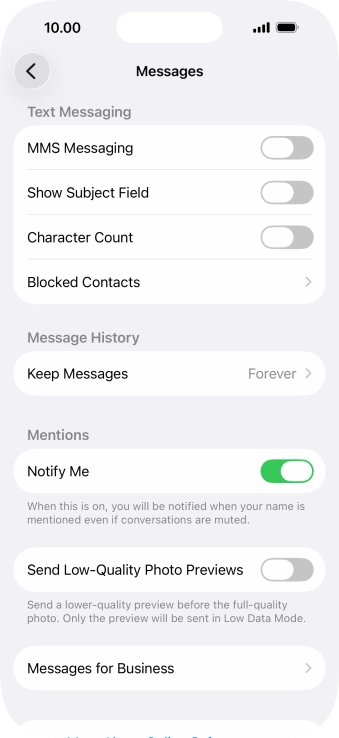 Press the indicator next to 