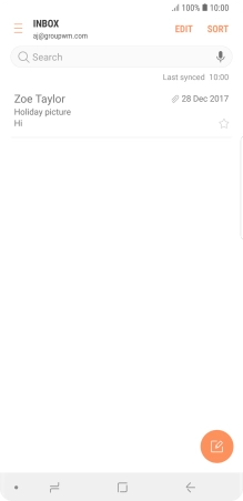 Slide your finger right starting from the left side of the screen.