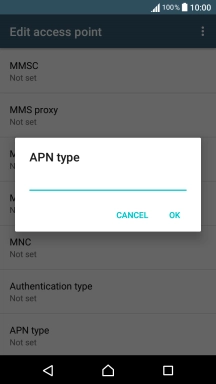 Key in default and press OK.