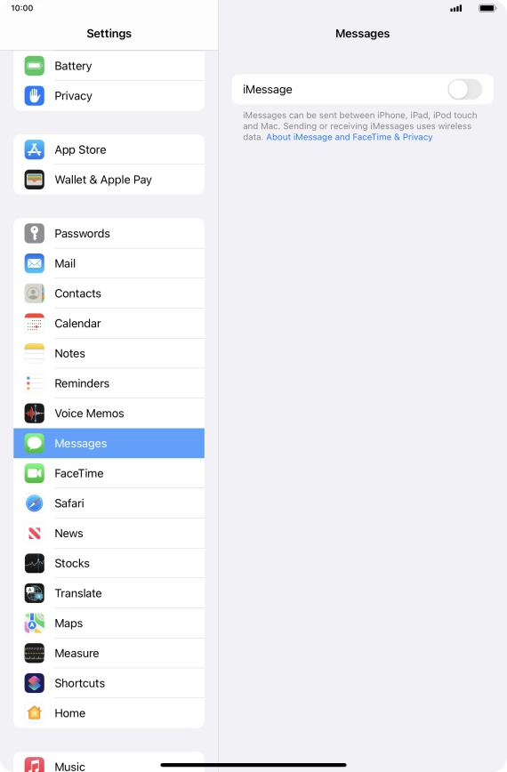 Press the indicator next to 
