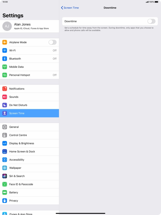 Press the indicator next to 