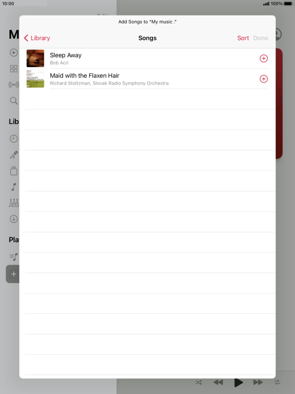 Go to the required category and press the required audio file.