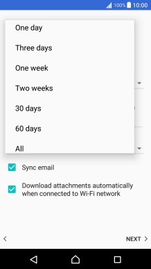 Press the required setting.