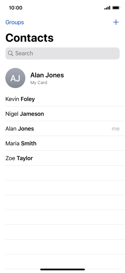 Press the required contact.