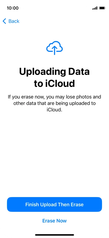 Press the required setting.
