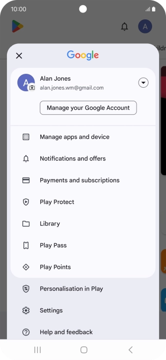 Press Manage apps and device.