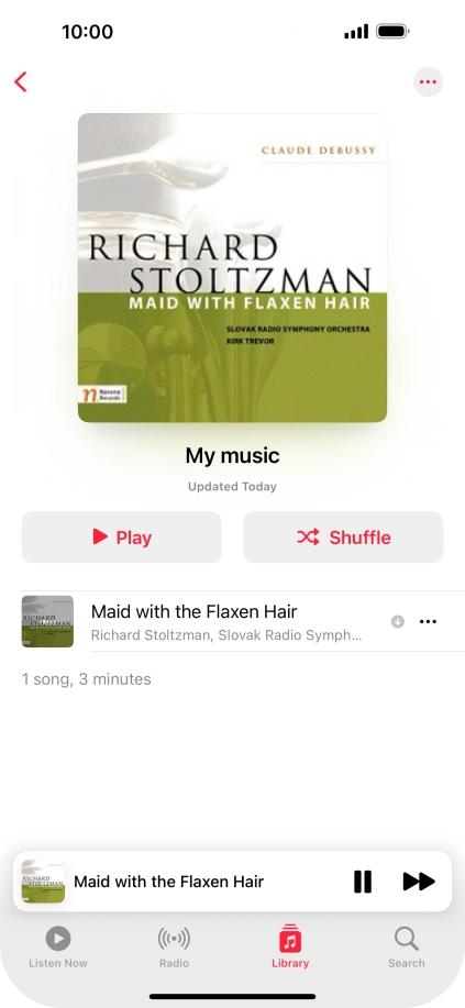 Press the song title.