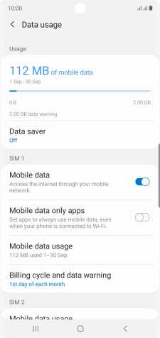 The total data usage is displayed.