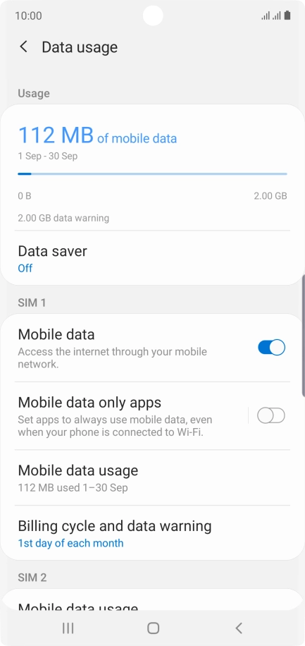 The total data usage is displayed.