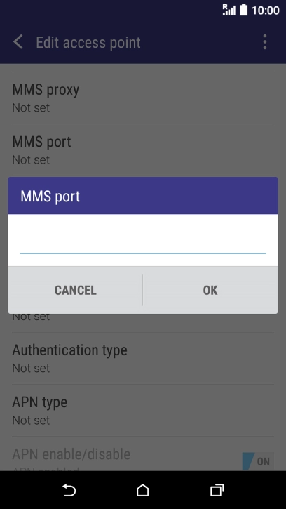 Key in 8080 and press OK.