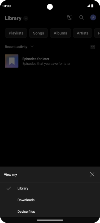 Press the required category and go to the required audio file.