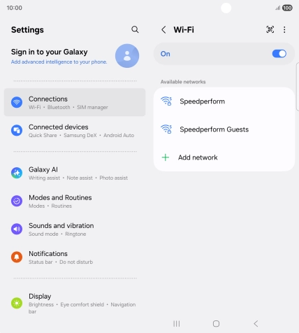 Press the menu icon.