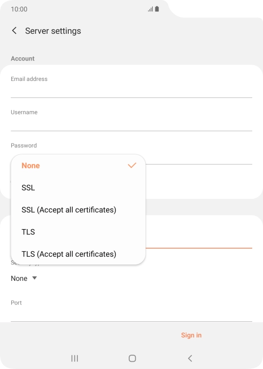 Press None to turn off the function.