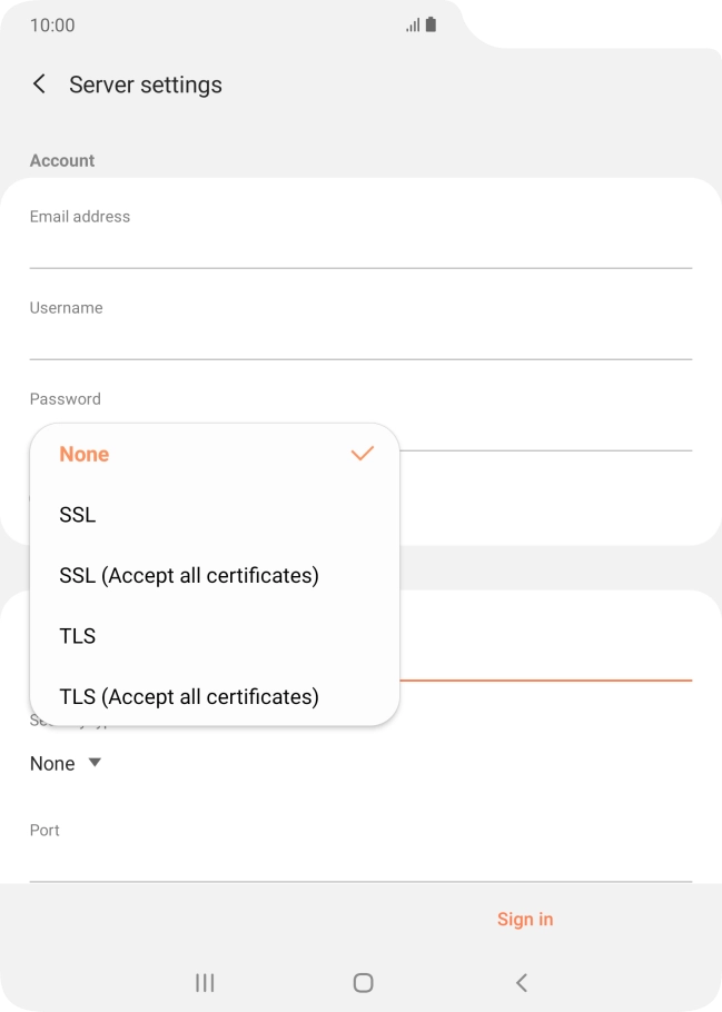 Press None to turn off the function.