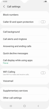 Press Supplementary services.