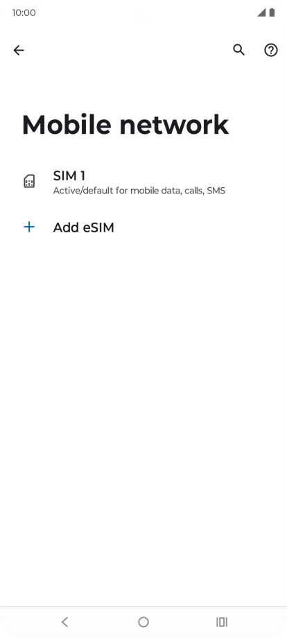 Press the name of the SIM.