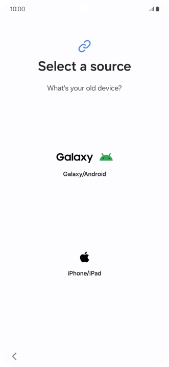 Press the required setting and follow the instructions on the screen to transfer the content from another phone.