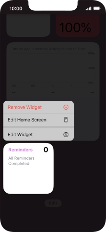 Press Remove Widget.