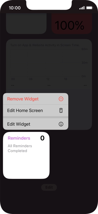 Press Remove Widget.