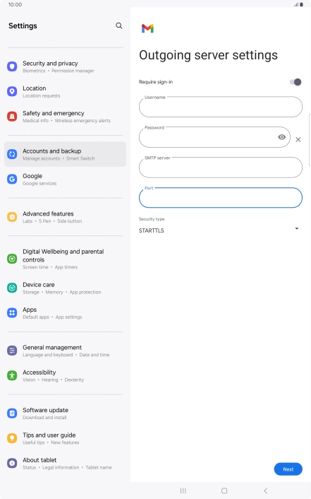 Press the drop down list below 