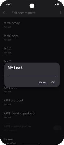 Key in 8080 and press OK.