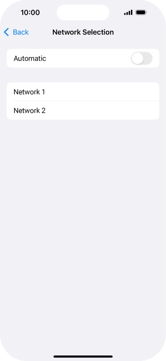 If you turn off the function, press the required network.